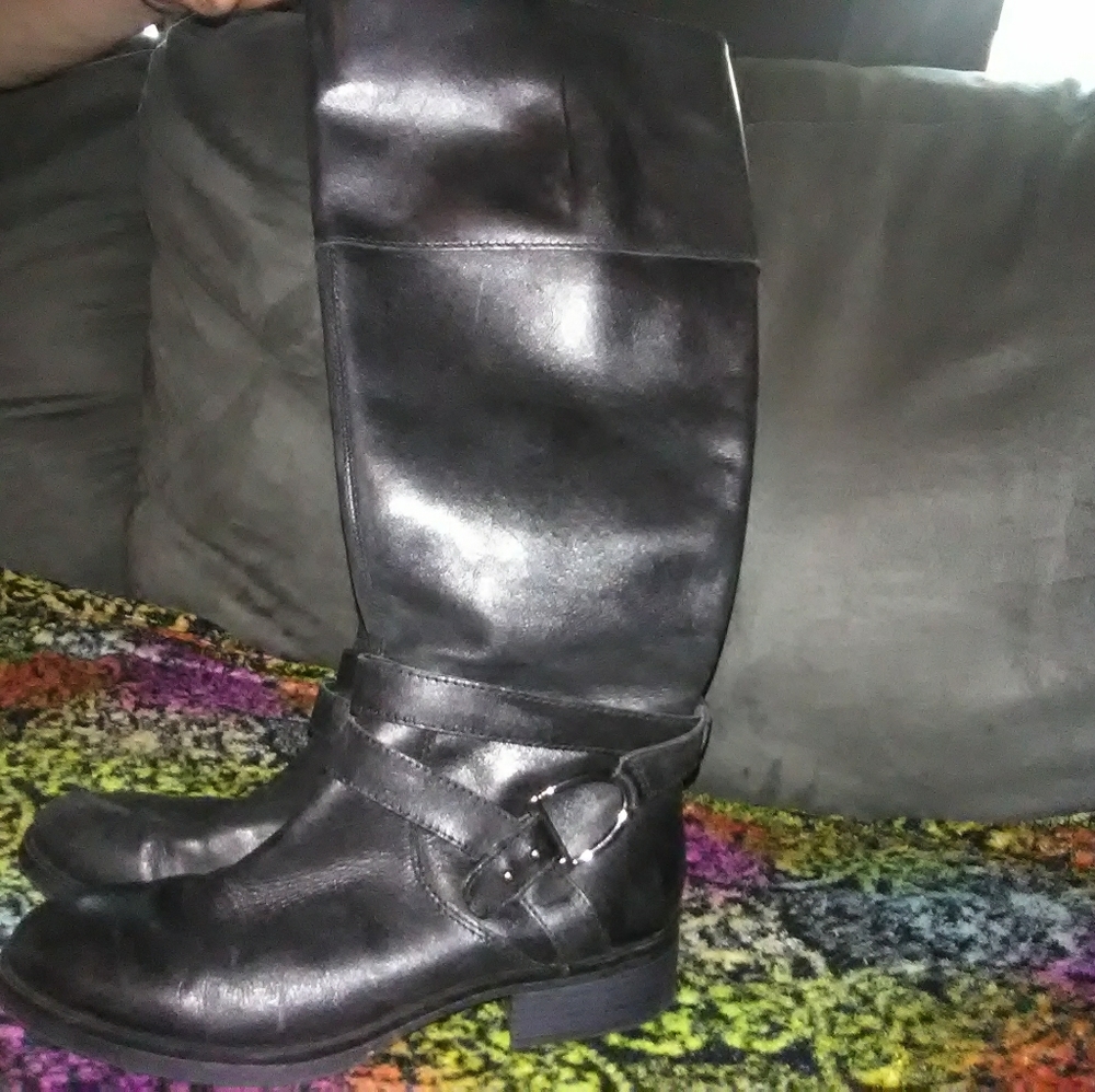 Kids leather knee boots